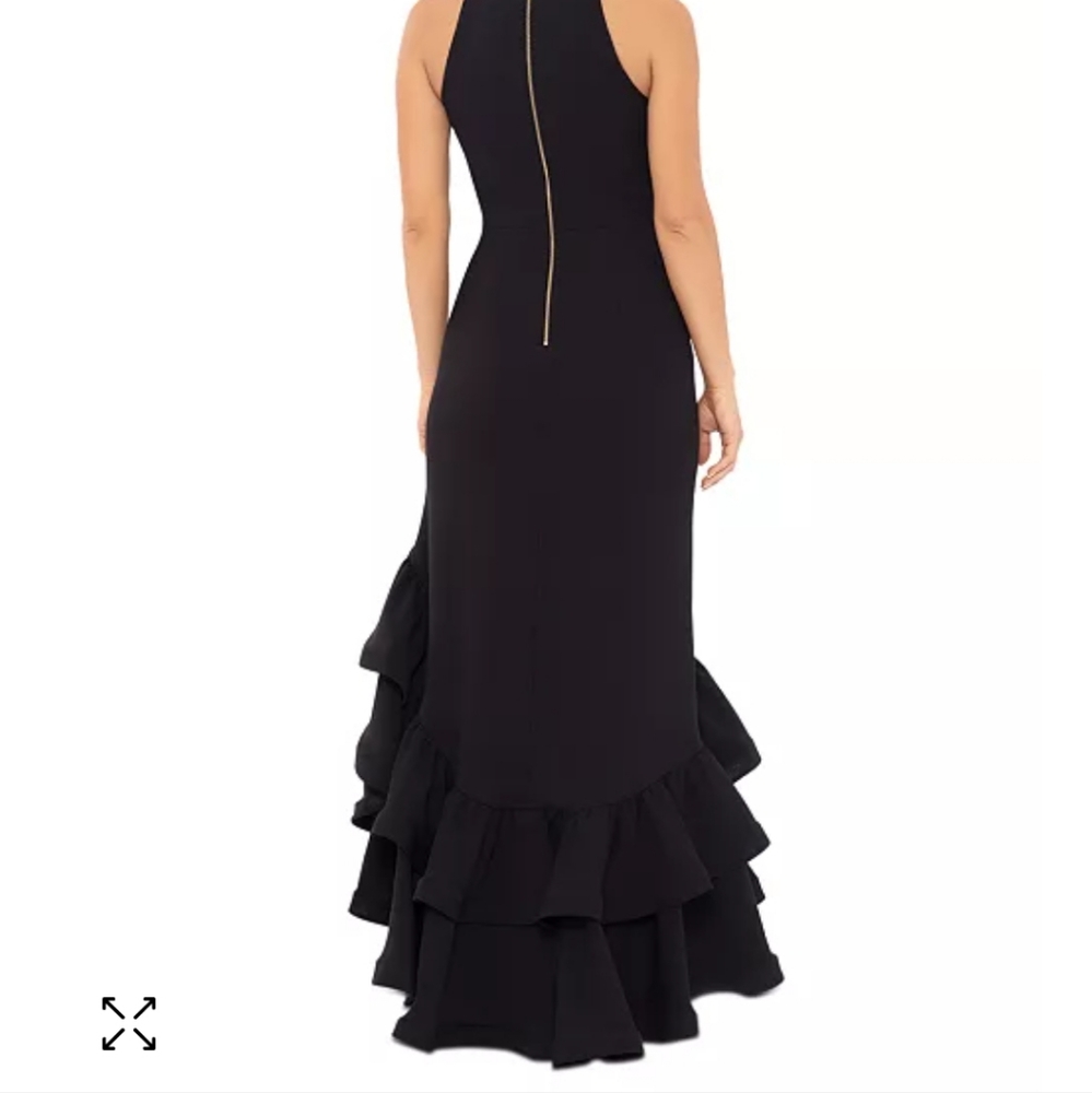 Betsy & adam tierd black gown